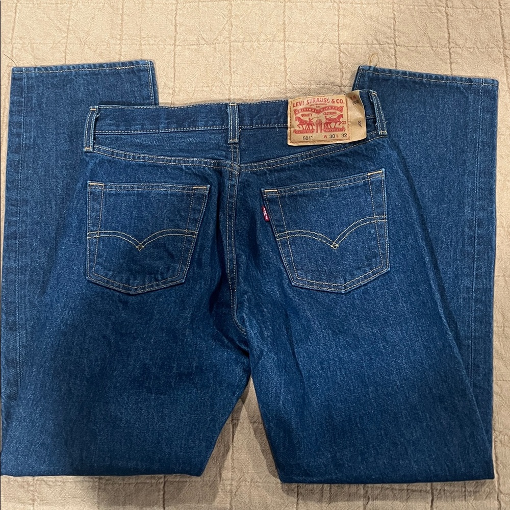 Levi's 501s Dark Blue Straight Jeans